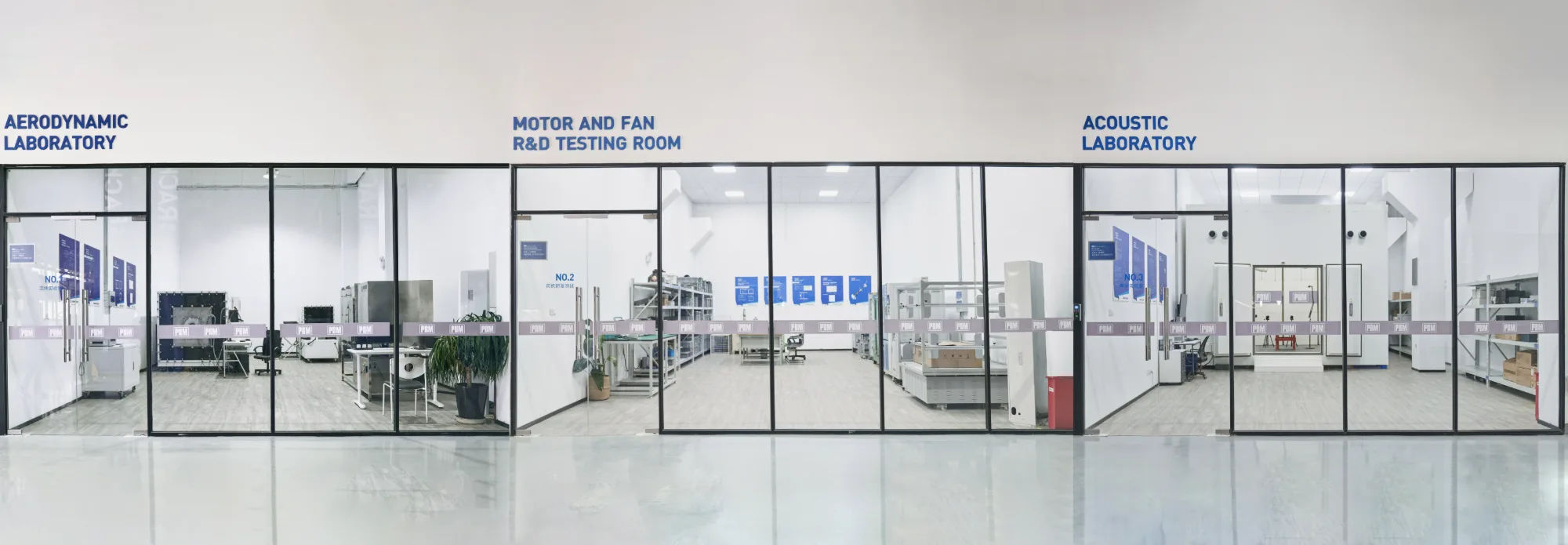 Blauberg Motoren China R&D laboratories - aerodynamic, motor and fan, and acoustic testing rooms